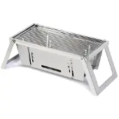 Herzberg HG-04159: Parrilla de acero inoxidable plegable para mesa