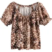 Next Blusa crema / marrón / marrón oscuro