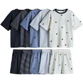 The Set Pijama crema / navy / azul real / azul pastel