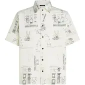 Karl Lagerfeld Camisa 'Maison de Karl' crema / kiwi / negro