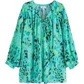 Next Blusa aqua / azul oscuro / amarillo / verde claro