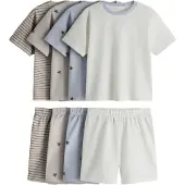 The Set Pijama crema / azul paloma / marrón / capuchino