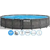 Intex 26744GN: Piscina con estructura Prism Greywood (549 x 122 cm)