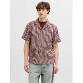 Jack & Jones Camisa 'JORMONTAUK' rojo vino / blanco