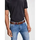Jack & Jones Cinturón 'JJIPaul' marrón / plata