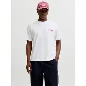 Jack & Jones Camiseta beige / azul oscuro / rojo sangre / blanco