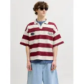 Jack & jones Sudadera beige claro / marino / rojo oscuro