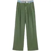Desigual , Pantalón combinado lyocell, Mujer, Lyocell, Verde, S