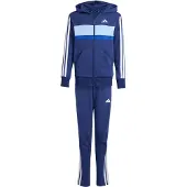 Adidas Chándal 'SEASONAL ESSENTIALS TIBERIO 3 STRIPES FRENCH TERRY' azul / azul pastel / azul oscuro / blanco