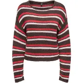 ONLY Jersey 'ONLGeena' marrón oscuro / rojo / blanco