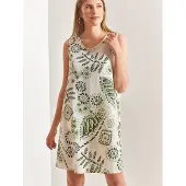 Bianco Lucci Vestido beige / verde / verde claro / verde oscuro