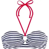 s.Oliver Top de bikini navy / rojo oscuro / blanco