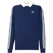 Adidas Originals Camiseta '3-Stripes Rugby Longsleeve' azul oscuro / blanco