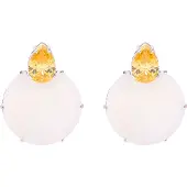 Luxenter Pendientes 'Mubi' naranja / blanco
