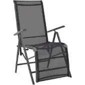 Syfax Tumbona reclinable de aluminio y textilene negro