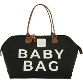 Bagmori Bolsa para pañales marrón / negro / blanco