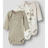 Name it Pijama entero/body beige / beige moteado / blanco