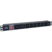 Equip 333316: Barra de enchufes para montaje en rack de 19" (1U), 8 tomas IEC C20, cable de 1.8 metros, aluminio