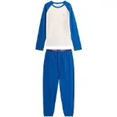 Tommy Hilfiger Underwear Pijama largo azul / blanco