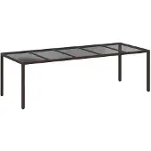 vidaXL : Mesa de jardín marrón de polirattan