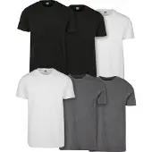 Urban Classics Camiseta gris / negro / blanco