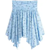 Next Falda navy / azul cielo / blanco