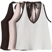 The Set Top ecru / marrón oscuro / rosa pastel