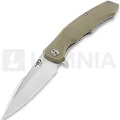 Bestech Navaja Warwolf - Stonewash + Satin - G10, beige