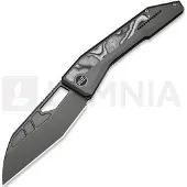 We Knife Navaja Inceptus, Dark Gray Ti & White/Black G-10, Stonewash