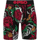 PSD Calzoncillo boxer 'Eternal Roses' verde hierba / rojo oscuro / negro / blanco