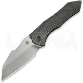 We Knife Navaja High-Fin XL, Diamond Pattern Polished Ti, Satin
