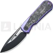 We Knife Navaja Baloo Purple Titanium, Shredded Crabon