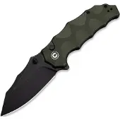 CIVIVI Navaja Natterjack, Milled OD Green G10, Black Stonewash