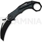 We Knife Navaja Tayra, Tiger Stripe & Black Ti, Black SW & Satin