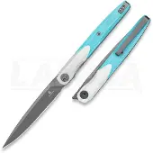 Bestechman Navaja Lanza - Grey PVD - G10, blanco, azul