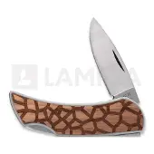 Case Cutlery Navaja Woodchuck Giraffe Brushed Stainless Steel Executive Lockback