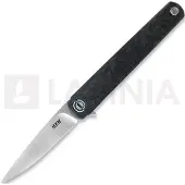 MKM Knives Navaja Flame Drop Point. marble carbon fiber