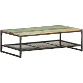 Syfax Mesa de centro de madera maciza reciclada 110x60x35 cm