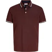 Jack & Jones Camiseta 'JJPaulos' navy / rojo oscuro / blanco