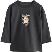 Next Camiseta chocolate / naranja / negro / blanco
