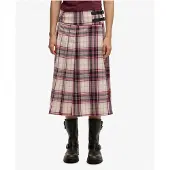 Superdry Falda Midi Check Pleated