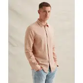 PME Legend Camisa 'Cotton/linen shirt with embroidered logo' rosa
