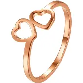 Hey Happiness Anillo 'Connected Hearts' oro rosa