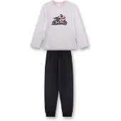 Sanetta Pijama gris claro / naranja / negro