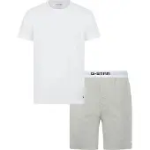 G-Star Pijama corto 'Slate' gris moteado / negro / blanco