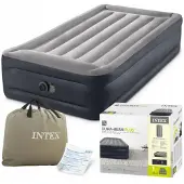 Intex 64132ND Colchón inflable DuraBeam Deluxe con forma de almohada, tamaño individual, 99x191x42 cm, con bomba integrada