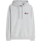 Tommy Hilfiger Sudadera 'Logo' gris moteado / rojo cereza / negro