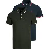 Jack & Jones Camiseta 'JJEPaulos' navy / verde oscuro / rojo sangre / blanco