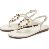 LASCANA Sandalias con hebilla beige