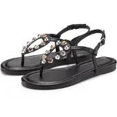 LASCANA Sandalias con hebilla negro